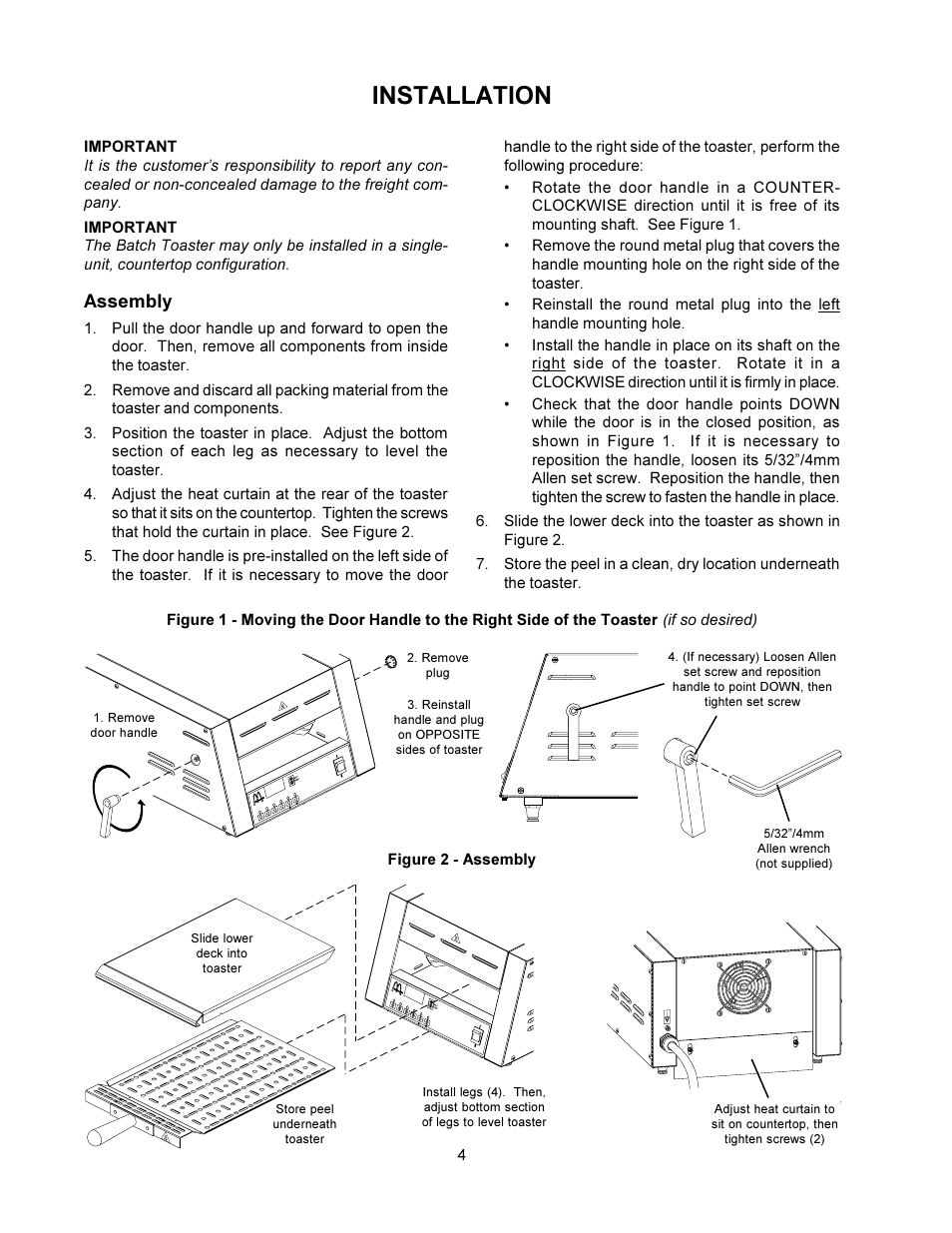 Installation, Assembly | Toastmaster MBT240 User Manual | Page 4 / 16