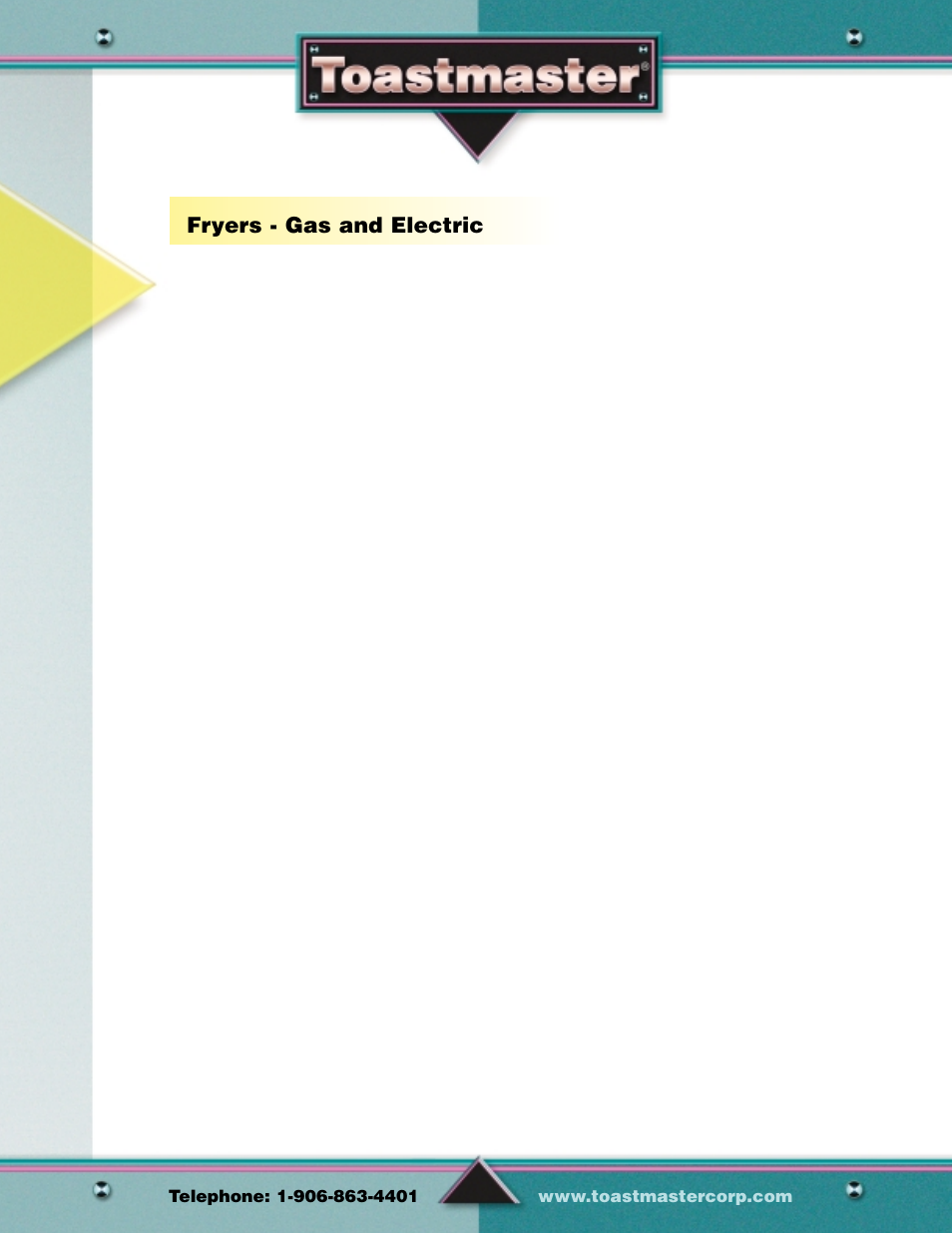 Toastmaster Gas & Electric Fryer User Manual | 17 pages