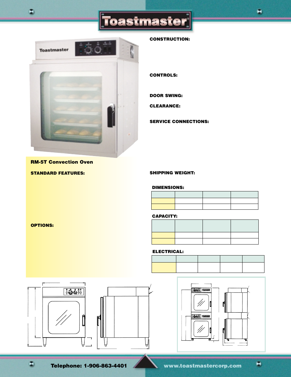 Convection oven | Toastmaster Gas & Electric Fryer User Manual | Page 10 / 17