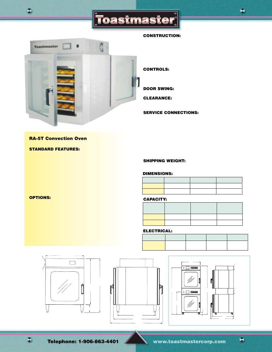 Convection oven | Toastmaster Gas & Electric Fryer User Manual | Page 11 / 17
