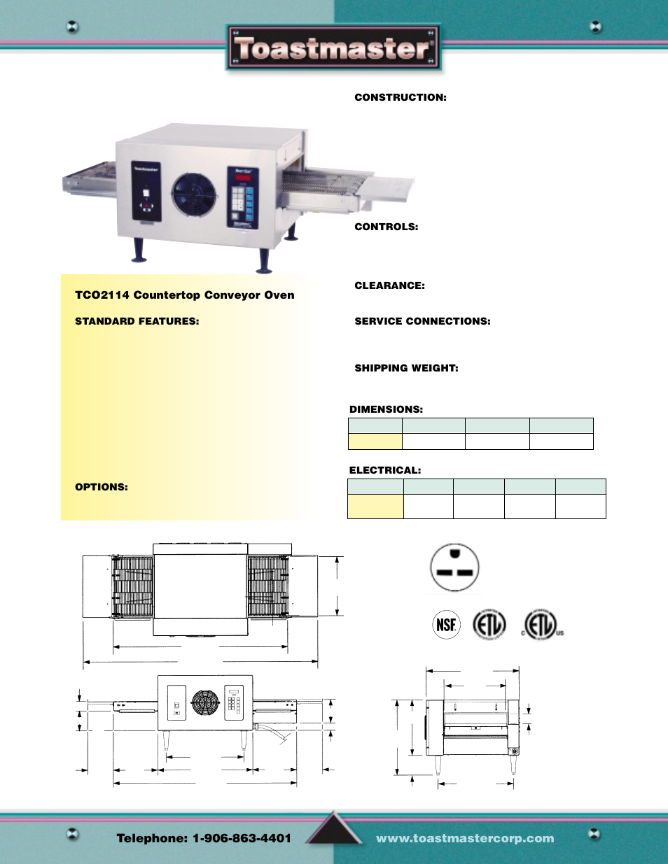Conveyor oven | Toastmaster Gas & Electric Fryer User Manual | Page 13 / 17