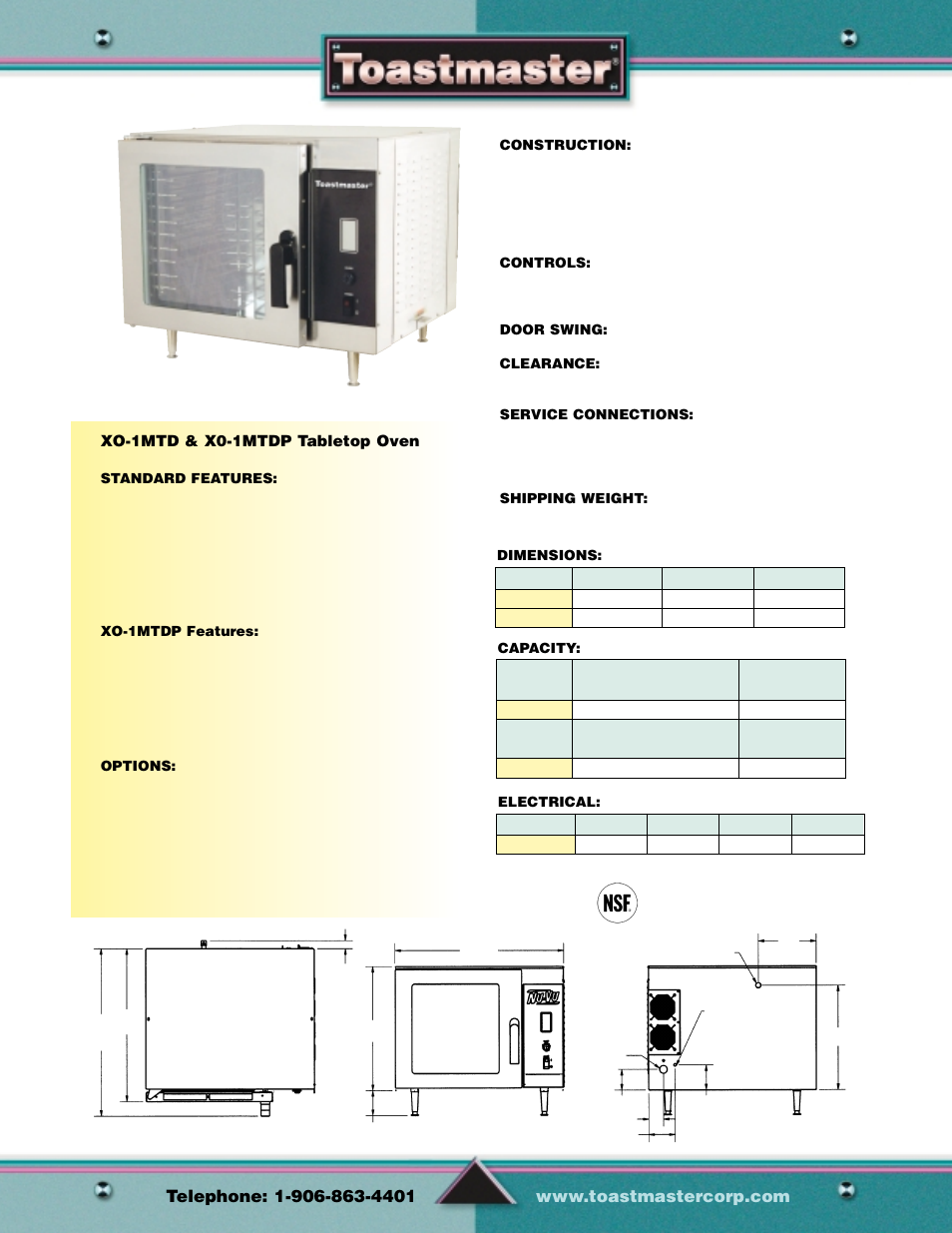 Convection oven | Toastmaster Gas & Electric Fryer User Manual | Page 9 / 17
