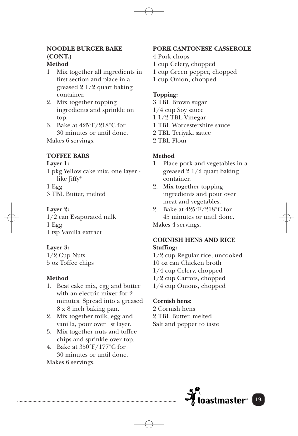 Toastmaster 389U User Manual | Page 20 / 28