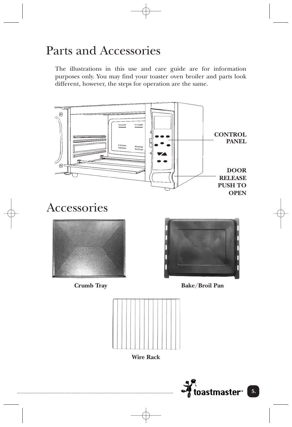 Parts and accessories, Accessories | Toastmaster 389U User Manual | Page 6 / 28