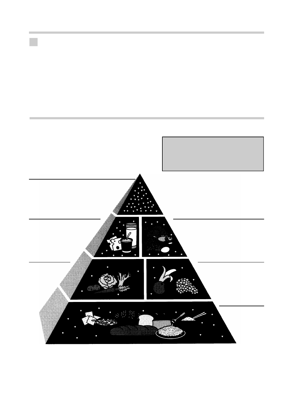 Bread . . . as easy as 1 - 2 - 3, Food guide pyramid, A guide to daily food choices | Toastmaster 1172X User Manual | Page 16 / 64