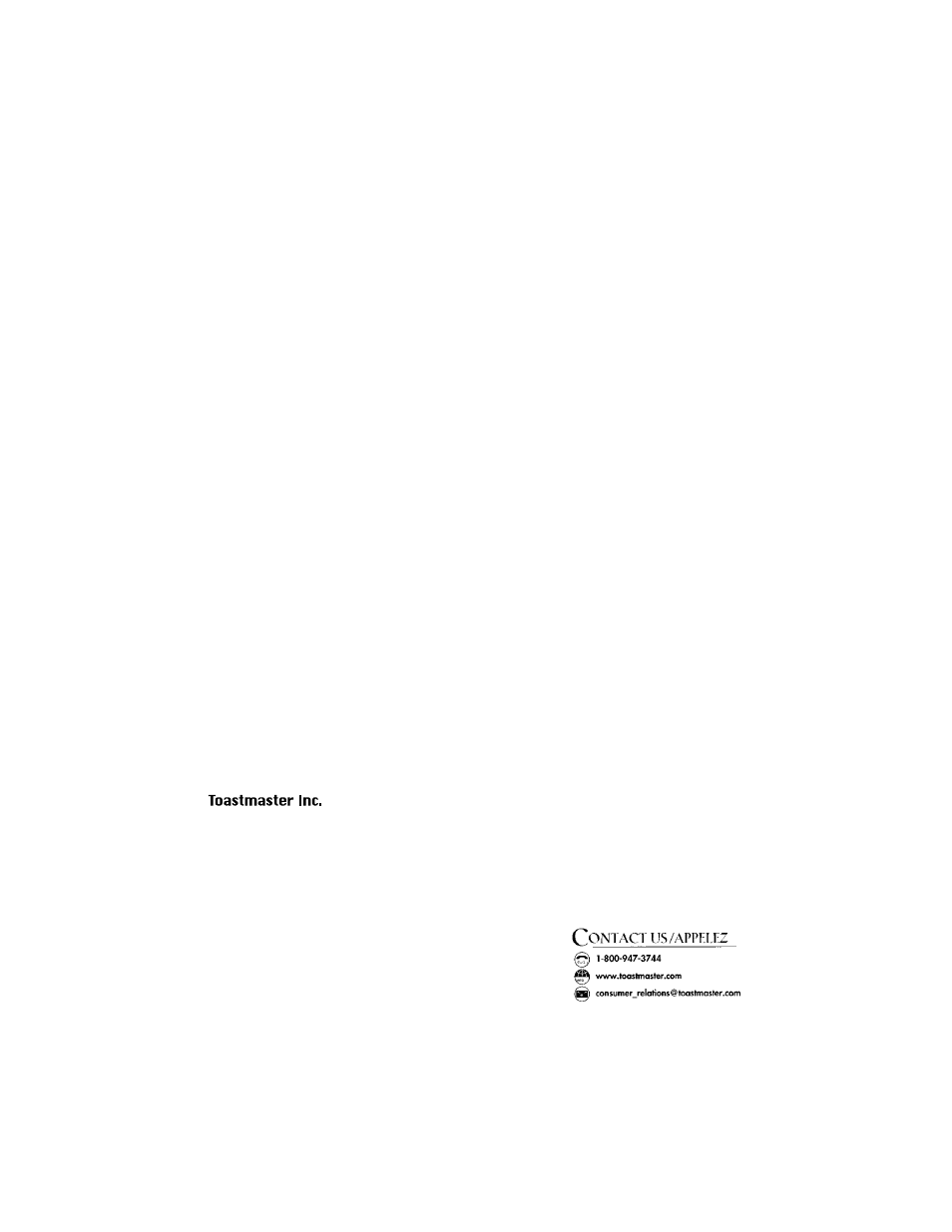 Toastmaster TSC6CB User Manual | Page 28 / 28