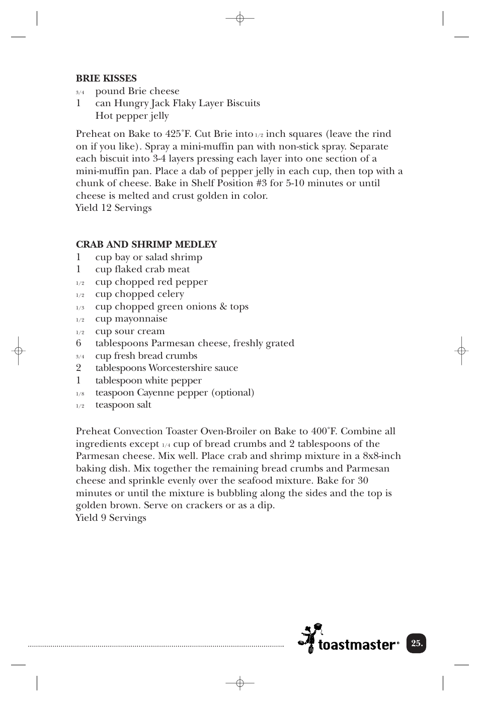 Toastmaster TOV211CAN User Manual | Page 26 / 33