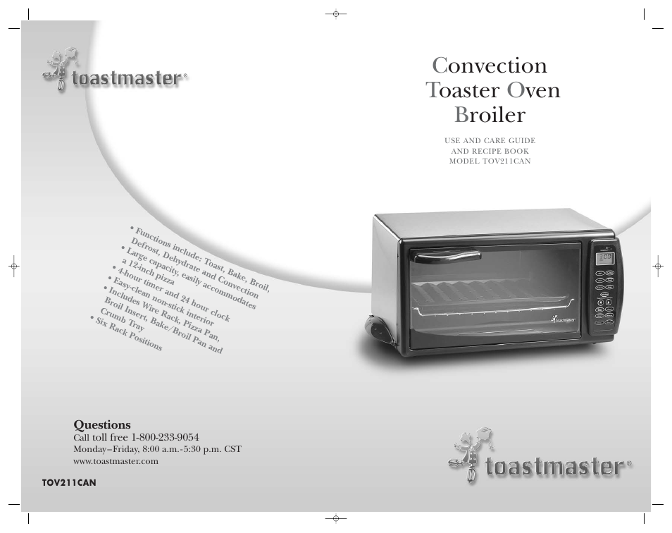 Convection t oaster o ven b roiler | Toastmaster TOV211CAN User Manual | Page 33 / 33
