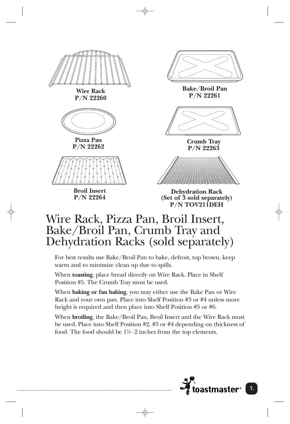 Toastmaster TOV211CAN User Manual | Page 8 / 33