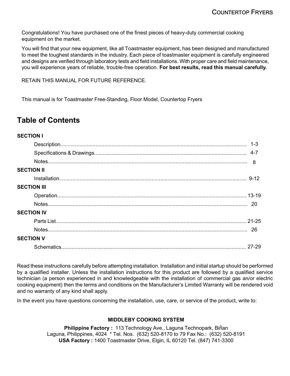 Toastmaster 1439 User Manual | Page 2 / 32