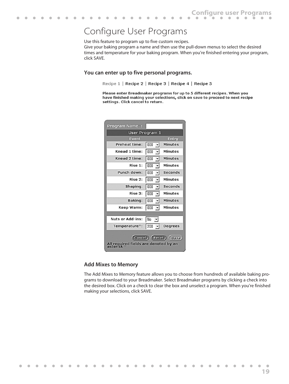 Configure user programs | Toastmaster WBYBM1 User Manual | Page 19 / 108