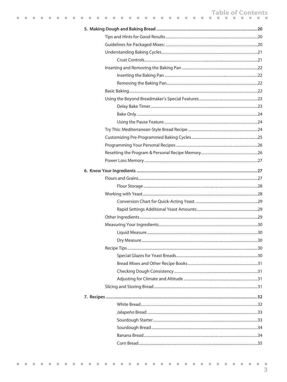 3table of contents | Toastmaster WBYBM1 User Manual | Page 3 / 108