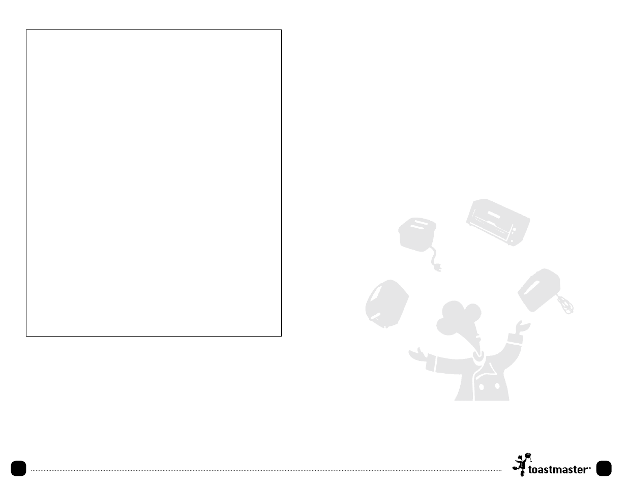 Keep dated sales receipts for warranty service | Toastmaster 528CAN User Manual | Page 10 / 11