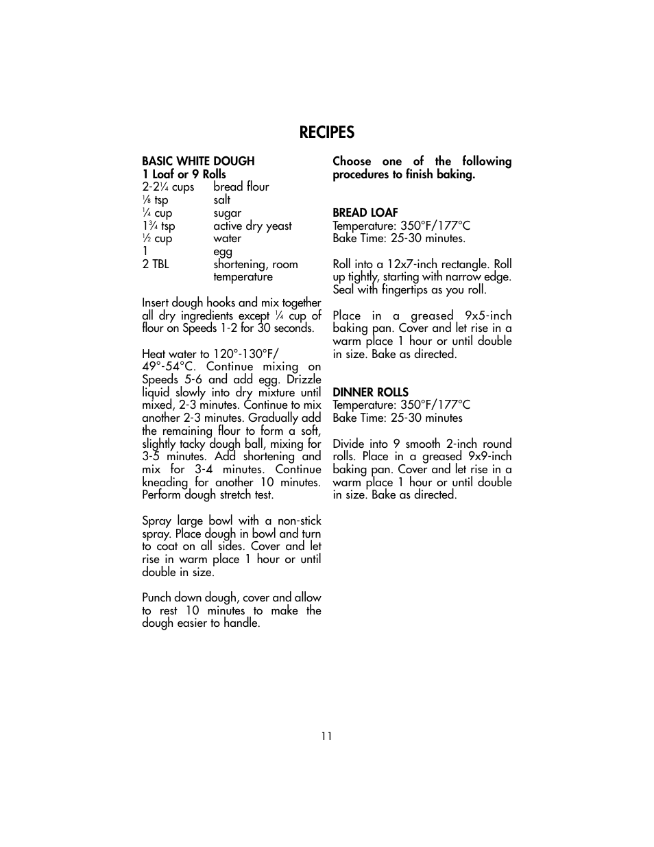 Recipes | Toastmaster TSM10 User Manual | Page 11 / 66