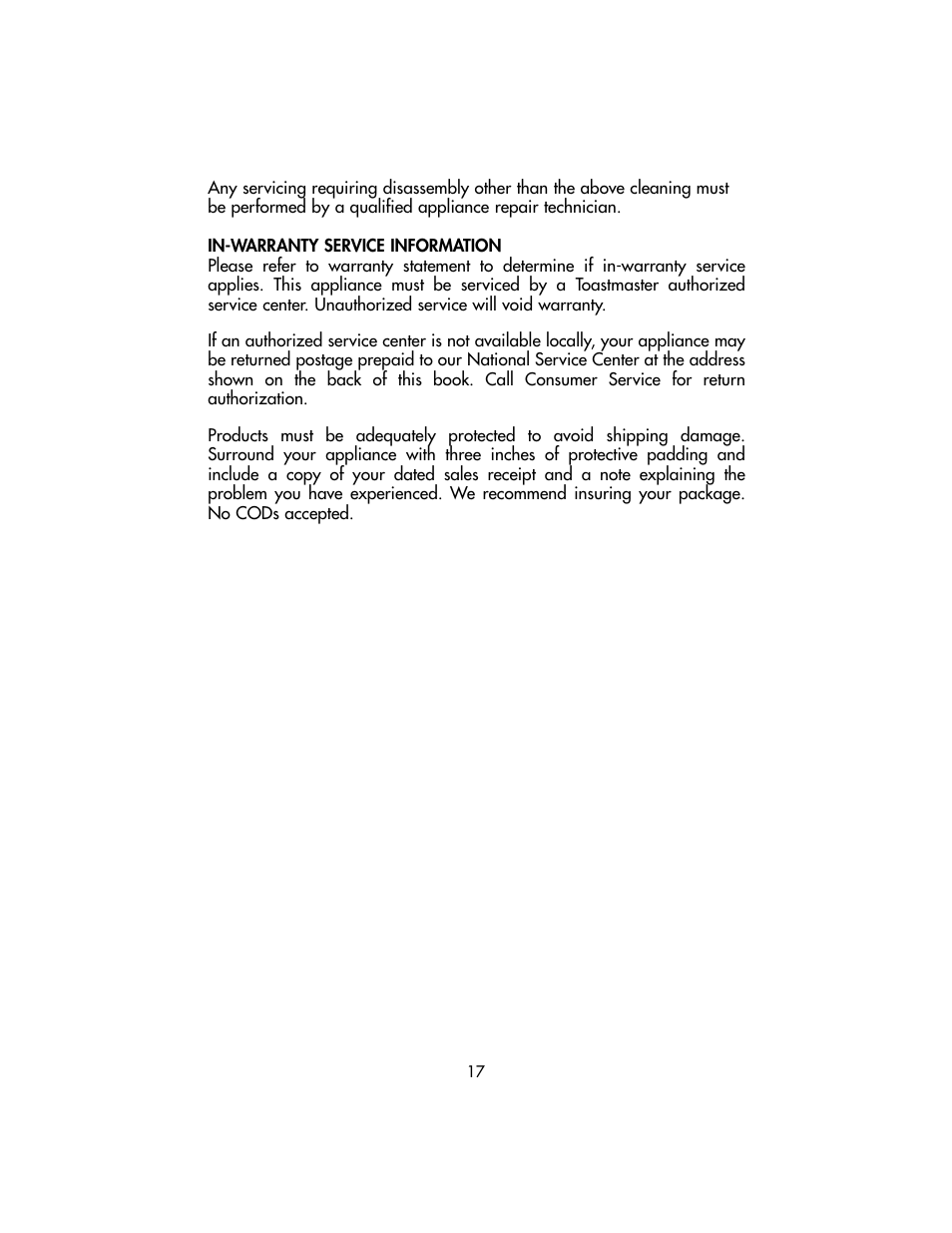 Toastmaster TSM10 User Manual | Page 17 / 66