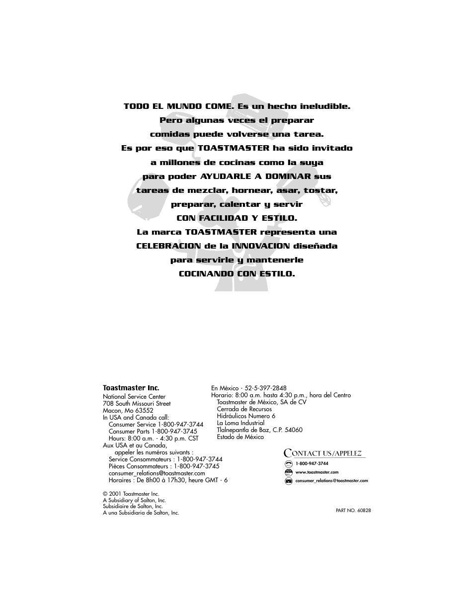 Toastmaster TSM10 User Manual | Page 66 / 66