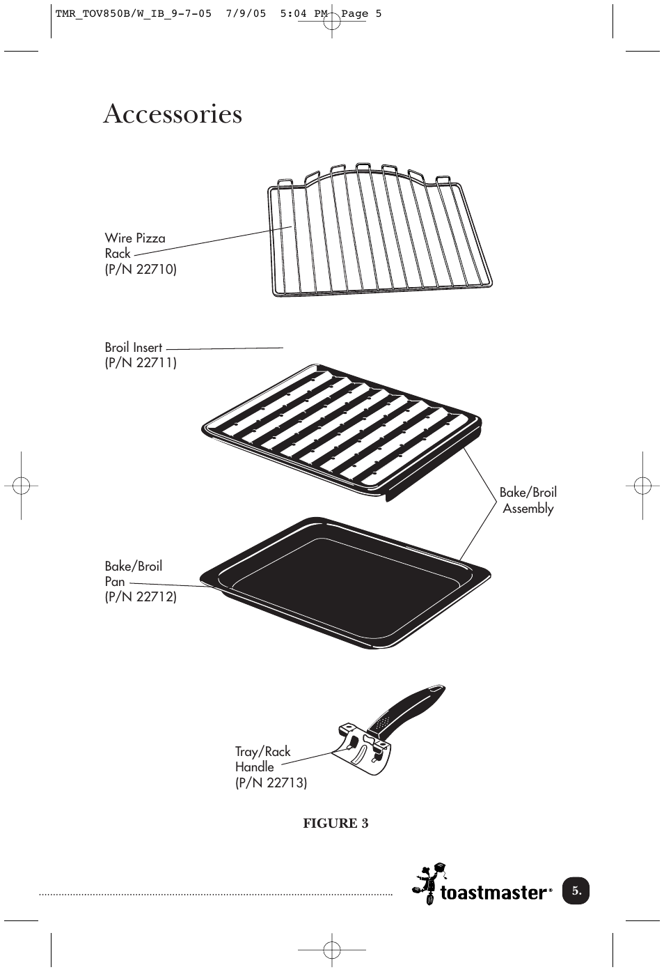 Accessories | Toastmaster TOV850B/W User Manual | Page 6 / 22