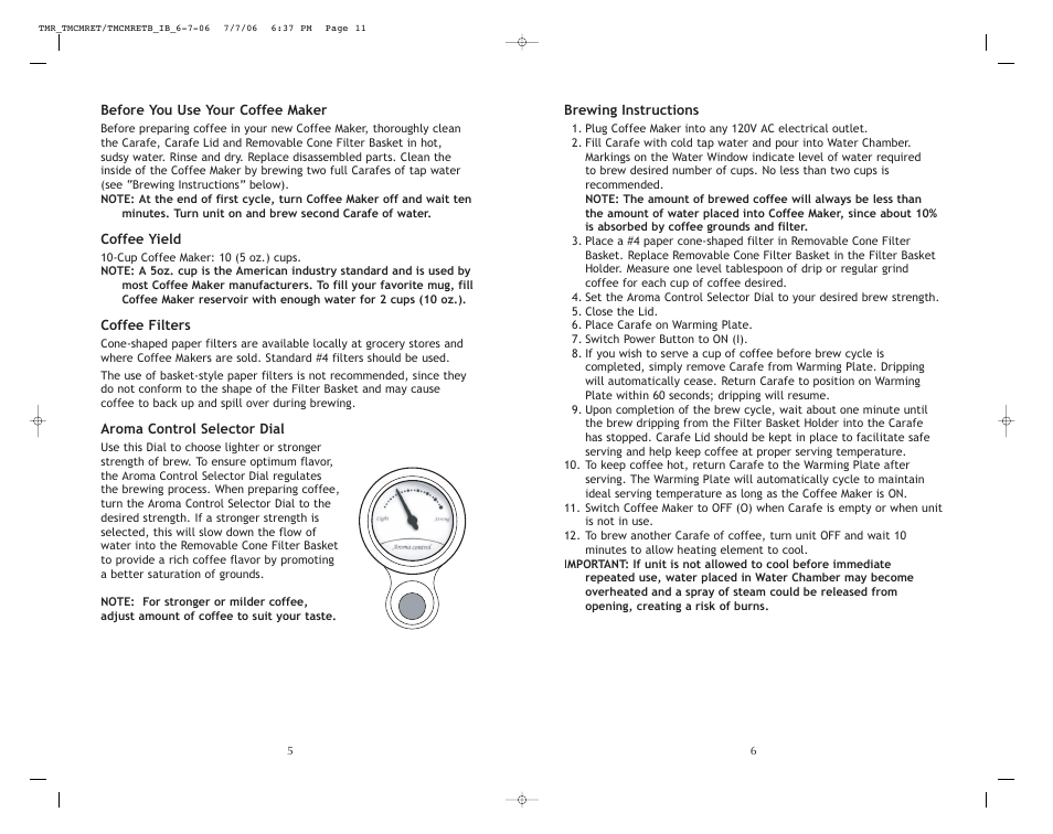 Toastmaster TMCMRETB User Manual | Page 6 / 12