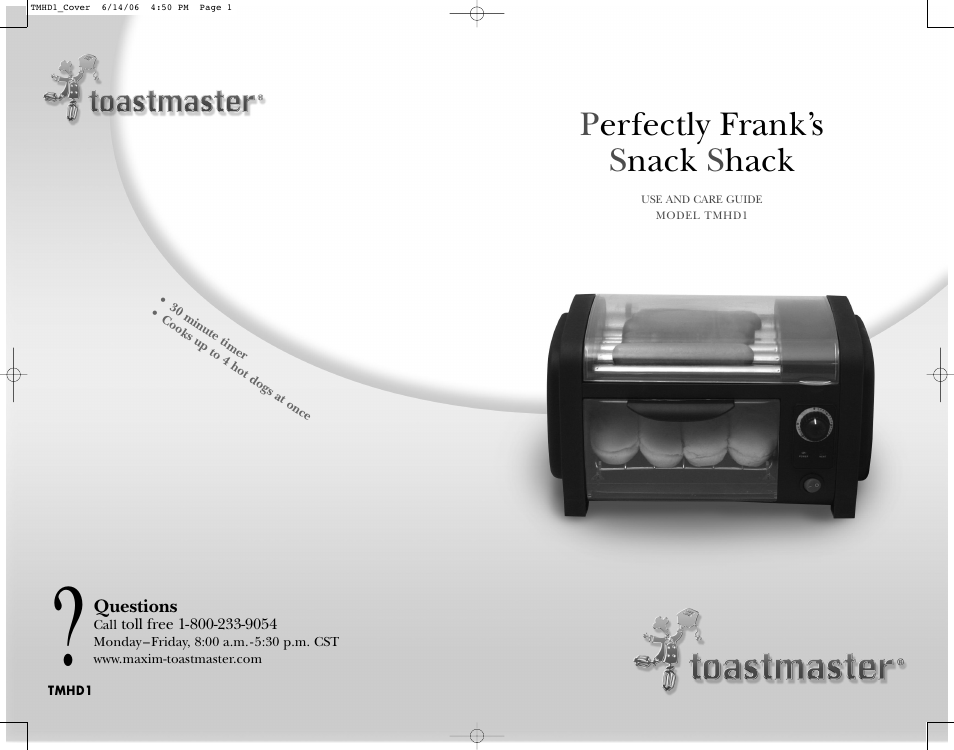 Toastmaster TMHD1 User Manual | 14 pages