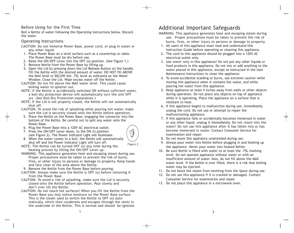 Additional important safeguards | Toastmaster RHEKRET User Manual | Page 3 / 8
