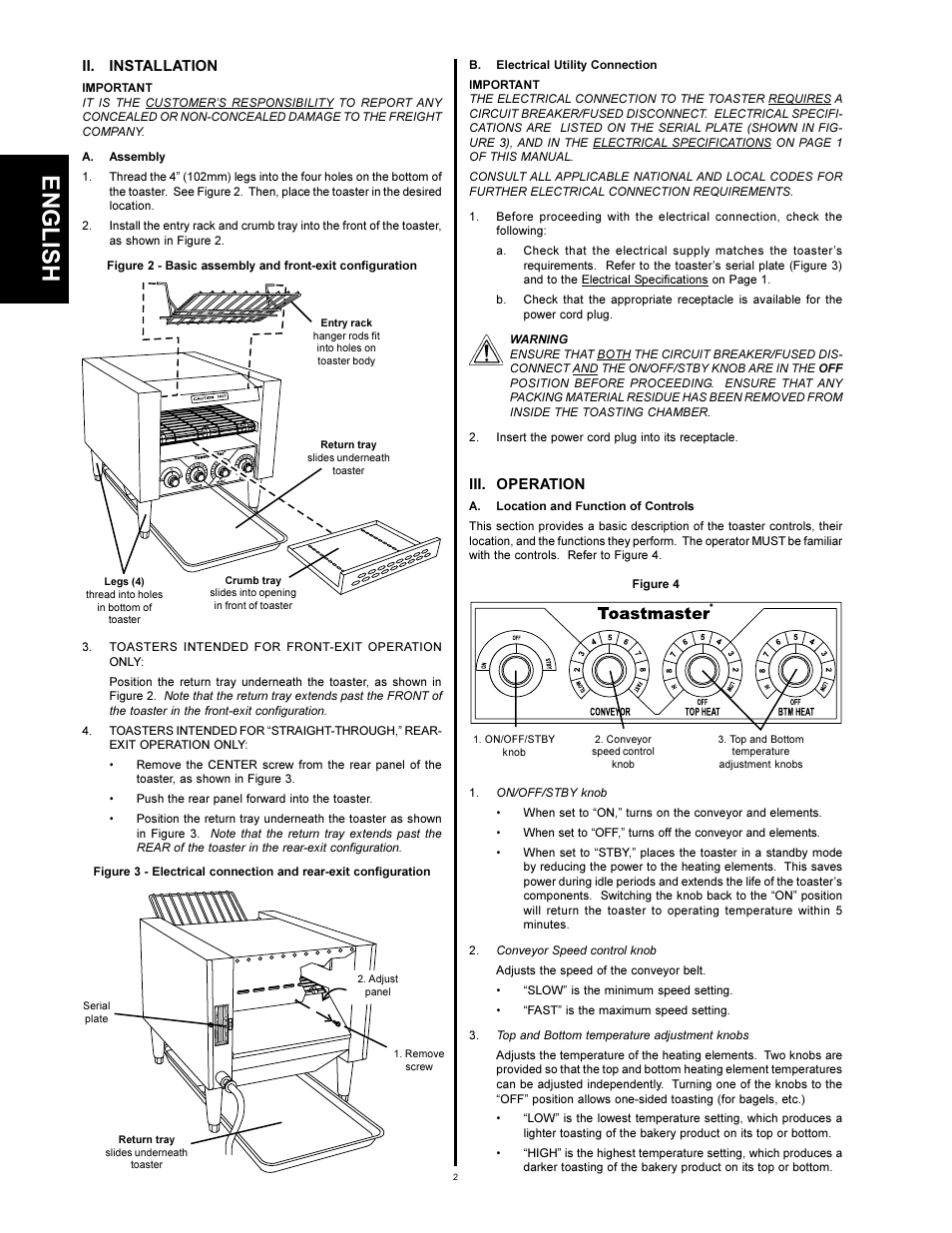 English | Toastmaster TC17A User Manual | Page 2 / 4