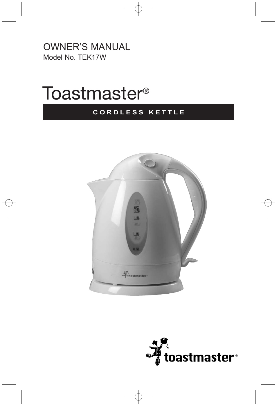 Toastmaster TEK17W User Manual | 10 pages