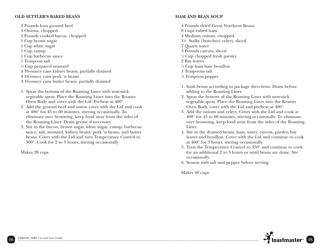 Toastmaster TMR18W/WBF User Manual | Page 21 / 28