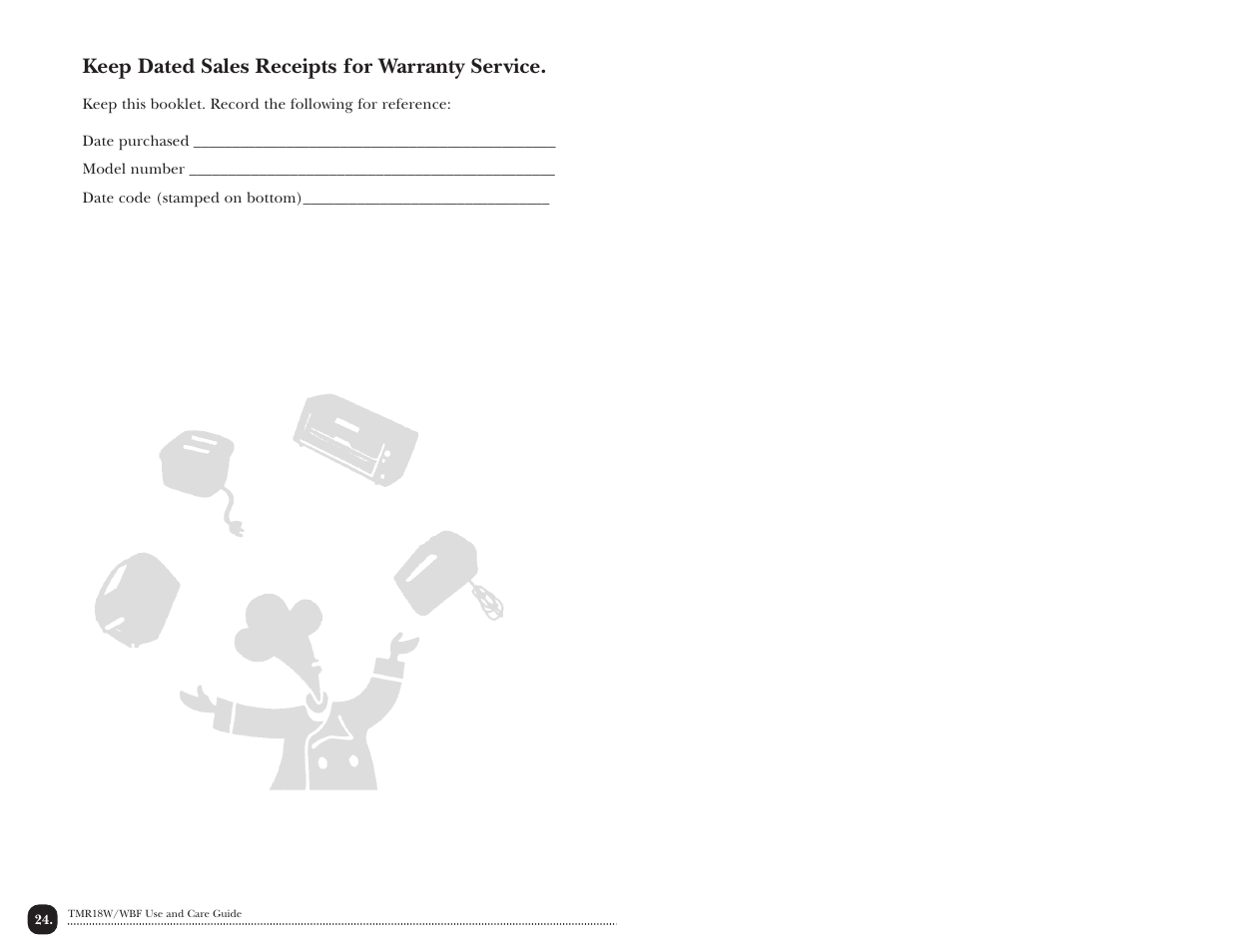 Toastmaster TMR18W/WBF User Manual | Page 27 / 28