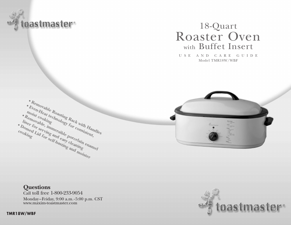 Roaster oven, Quart, Buffet insert | Toastmaster TMR18W/WBF User Manual | Page 28 / 28