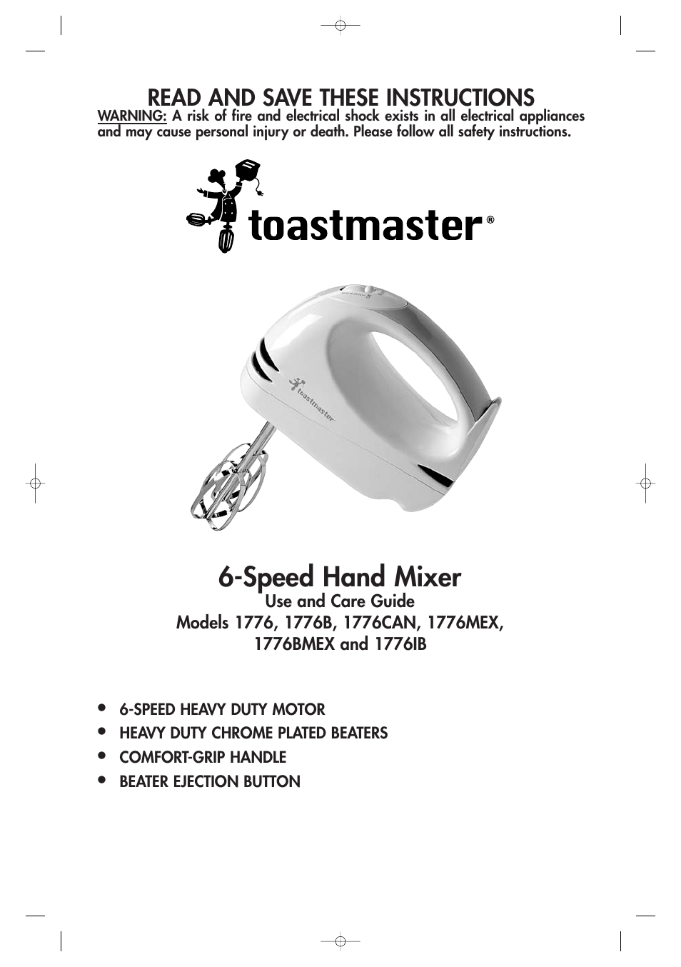 Toastmaster 1776BMEX User Manual | 7 pages