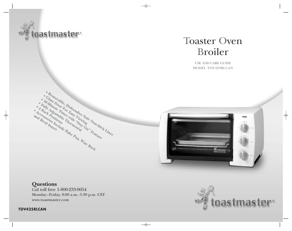 Toastmaster TOV425RLCAN User Manual | 12 pages