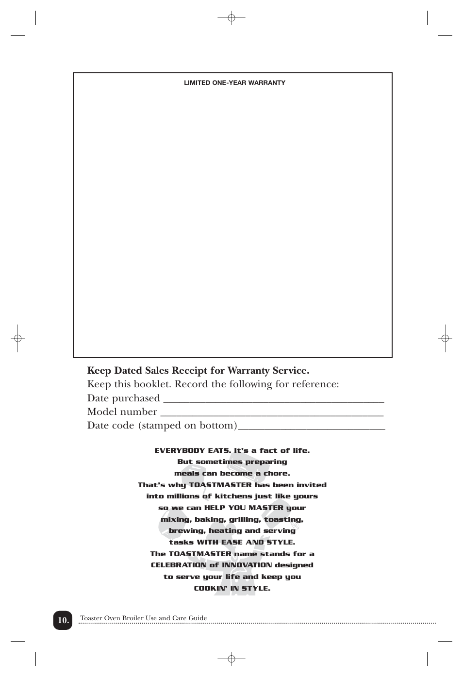 Toastmaster TOV425RLCAN User Manual | Page 11 / 12