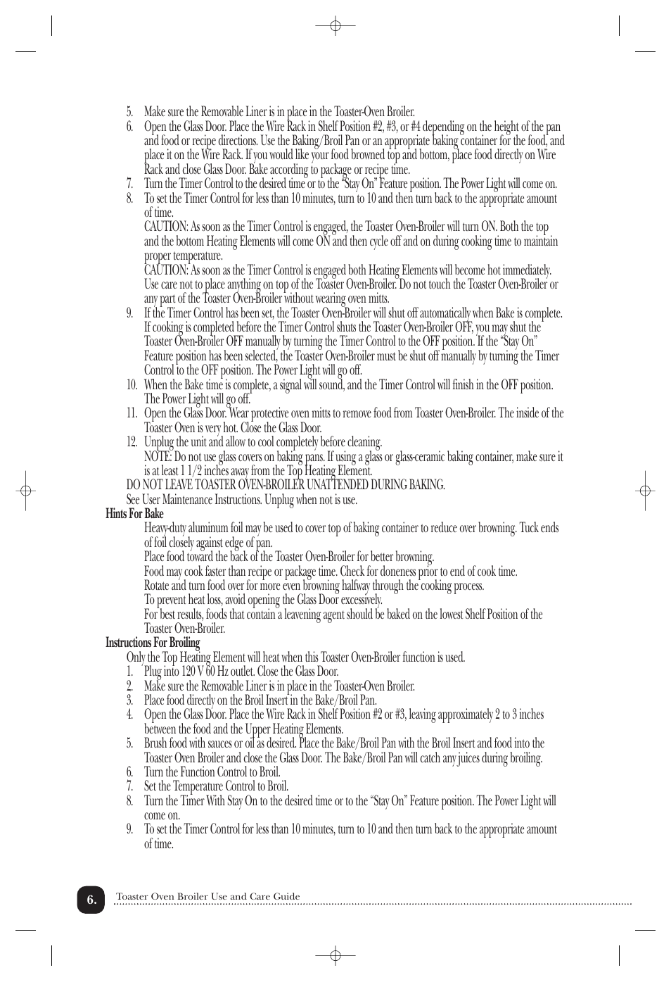 Toastmaster TOV425RLCAN User Manual | Page 7 / 12