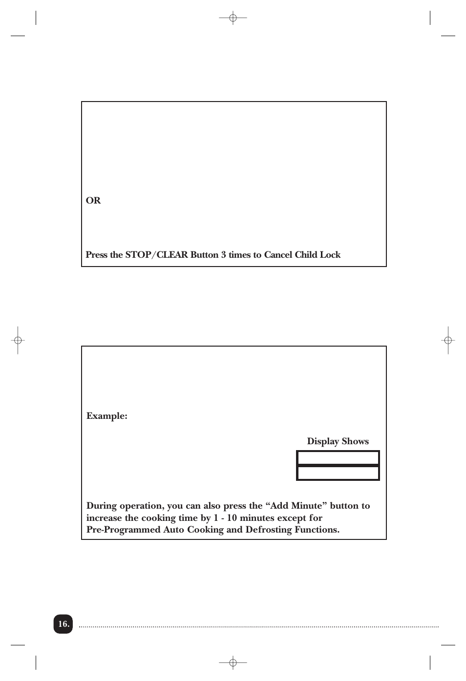 Stop/clear add minute | Toastmaster TMW3504WCAN User Manual | Page 17 / 32