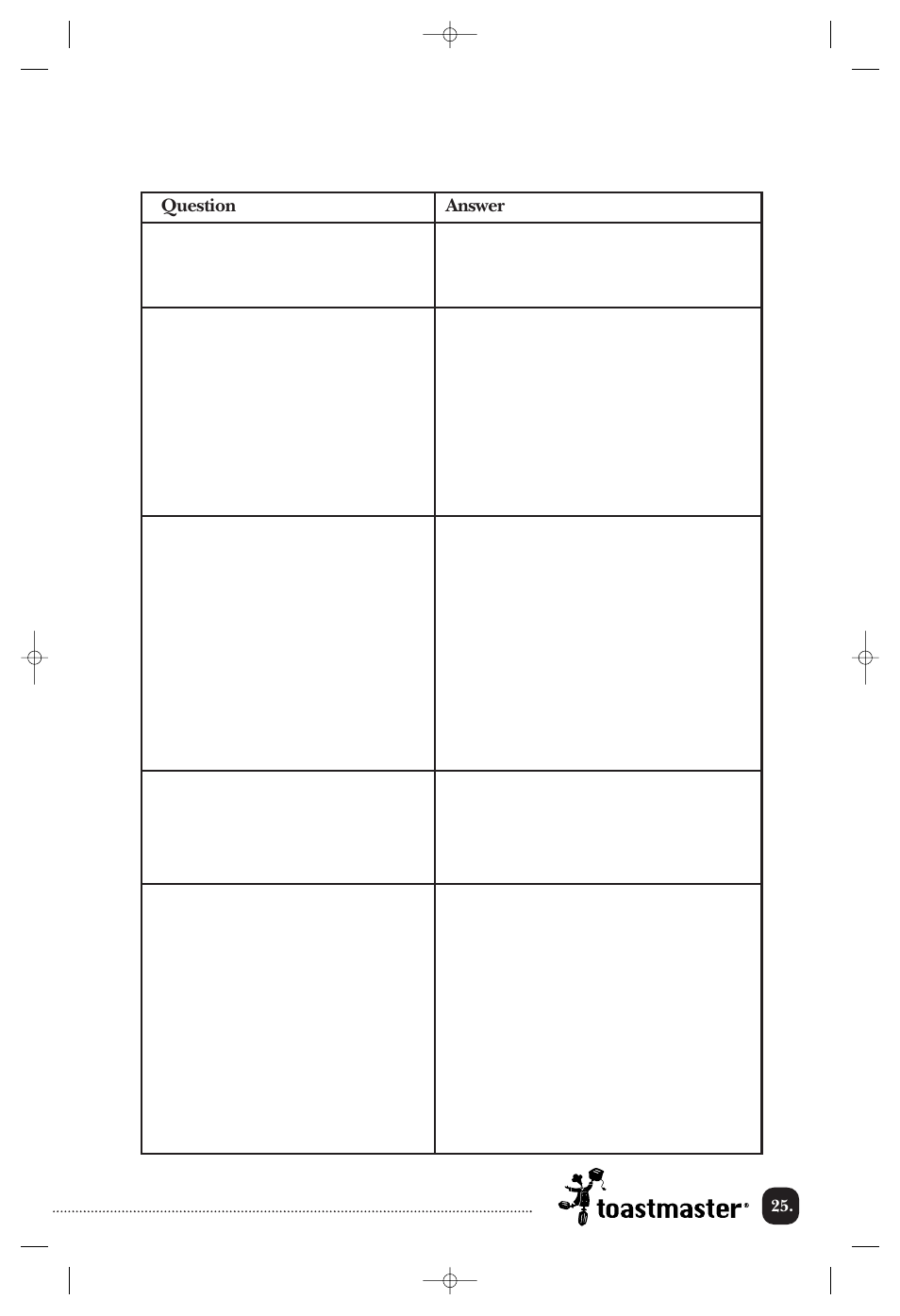 Questions and answers (cont.) | Toastmaster TMW3504WCAN User Manual | Page 26 / 32