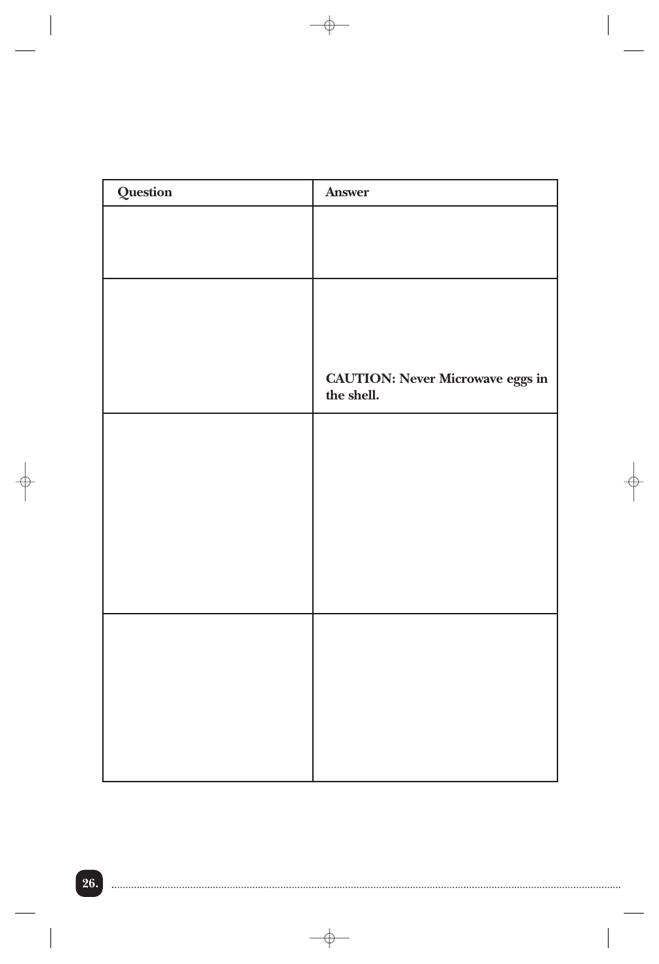 Troubleshooting (cont.) food | Toastmaster TMW3504WCAN User Manual | Page 27 / 32