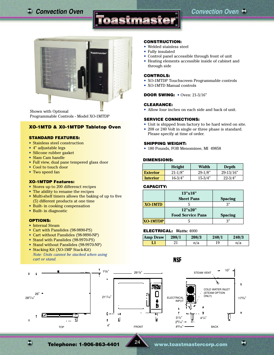 Convection oven | Toastmaster TP209 User Manual | Page 26 / 68