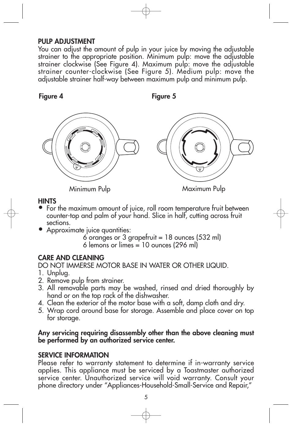 Toastmaster 1108 User Manual | Page 5 / 7