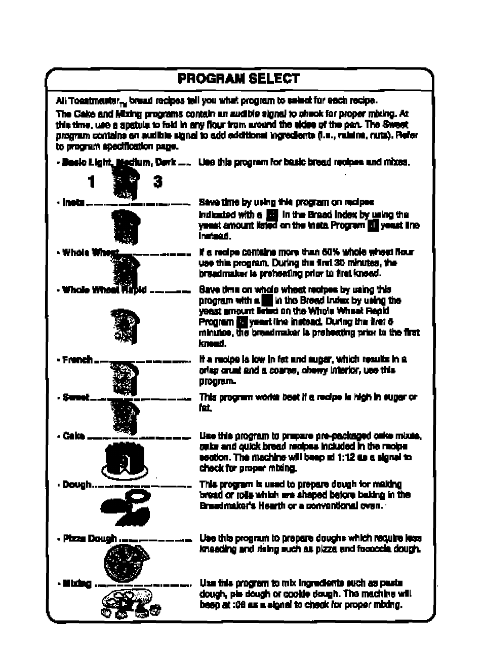 Breadmaker function | Toastmaster 1143S User Manual | Page 12 / 60