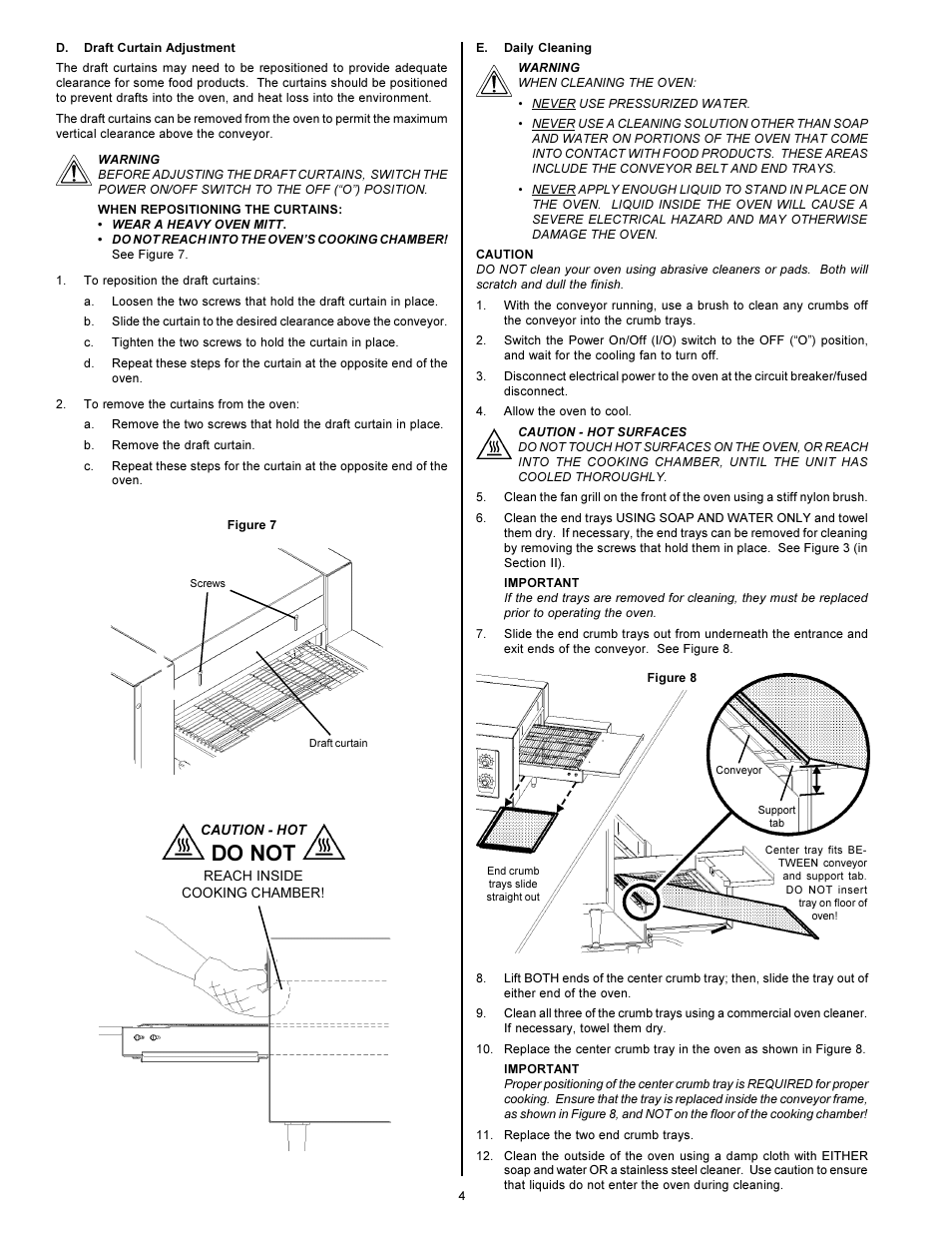 Do not | Toastmaster CONVEYOR TC2000 User Manual | Page 4 / 6