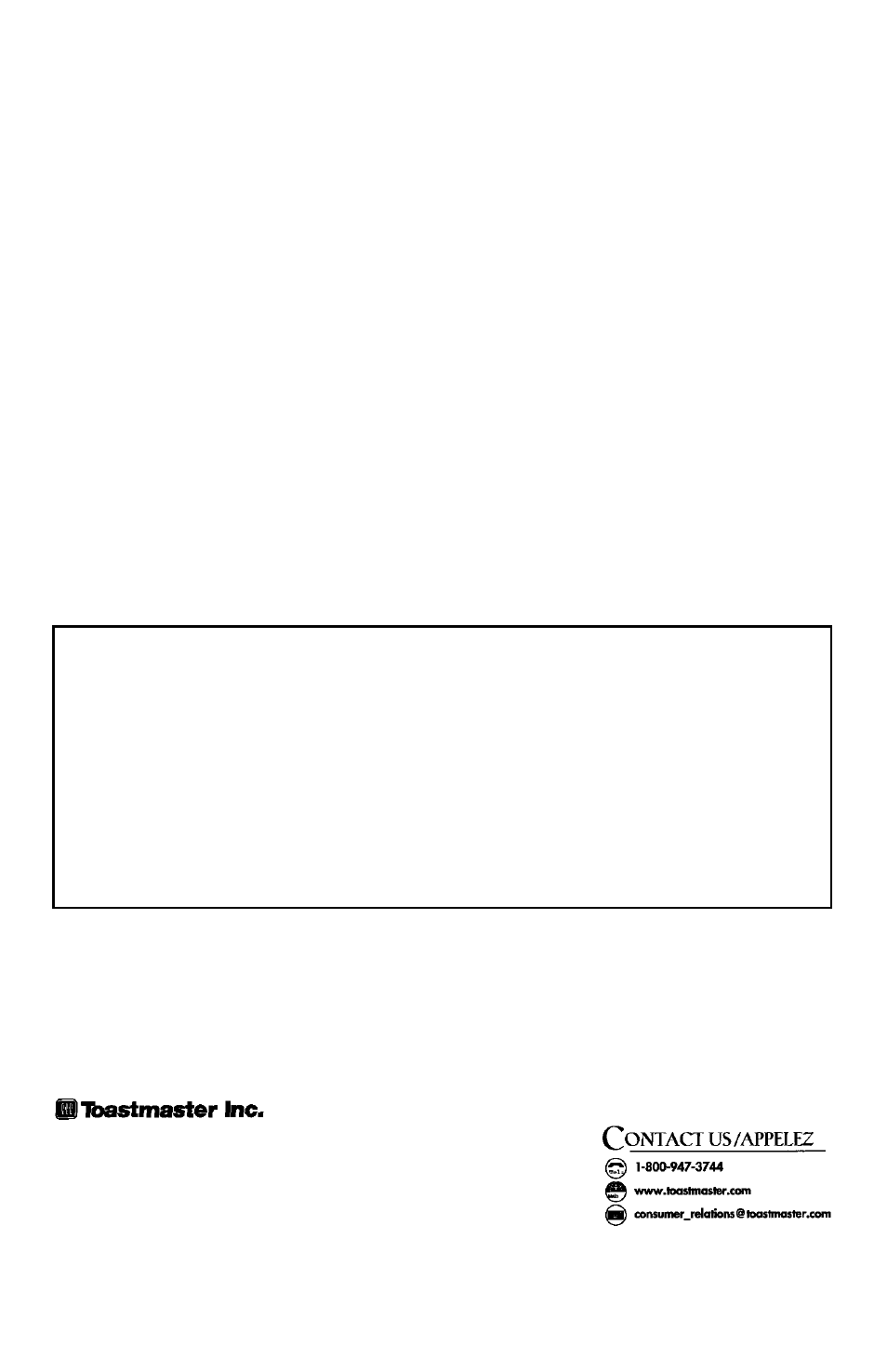 Service information, Keep dated sales receipt for warranty service | Toastmaster 3310X User Manual | Page 6 / 7