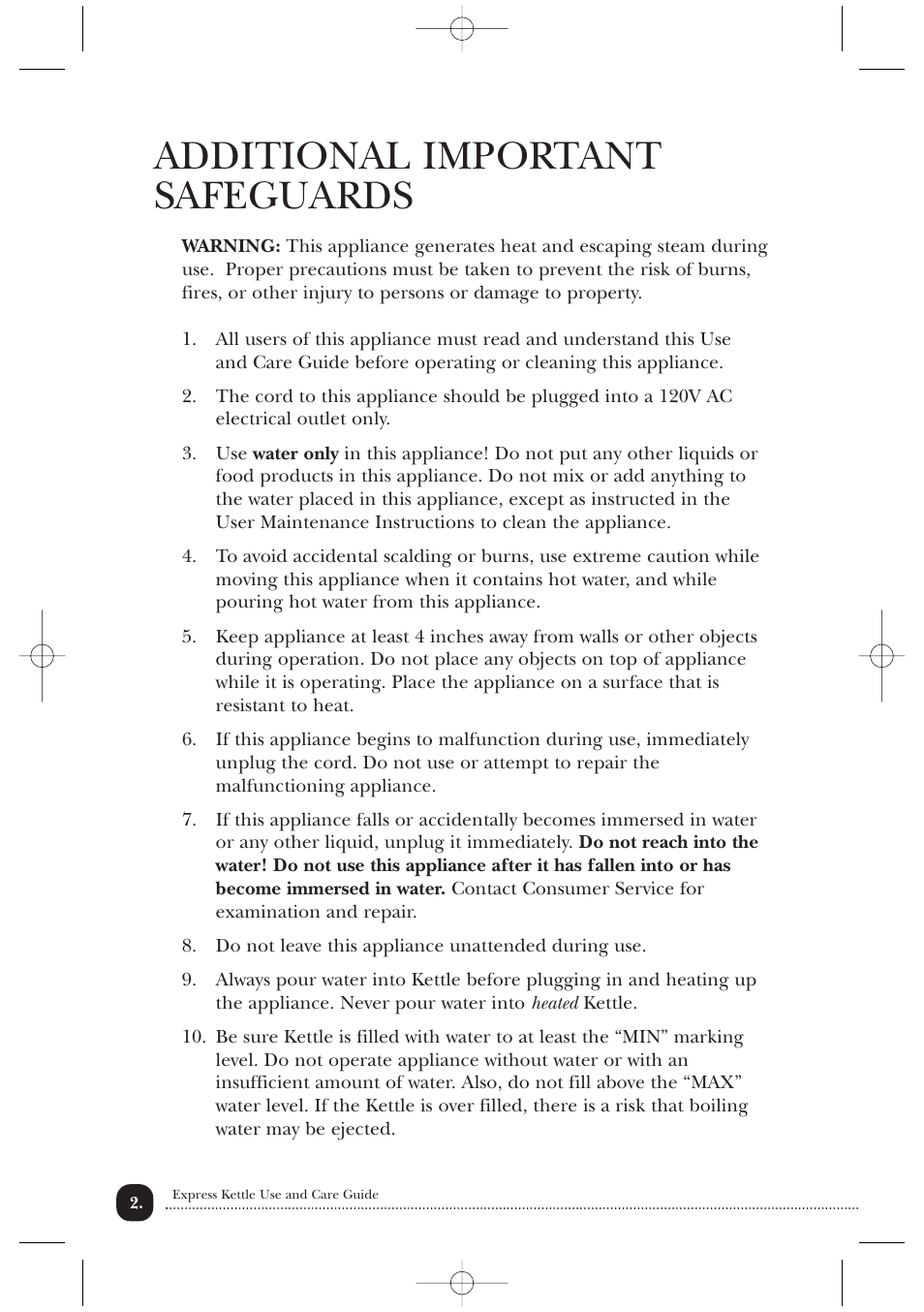 Additional important safeguards | Toastmaster TMK17CAN User Manual | Page 3 / 12