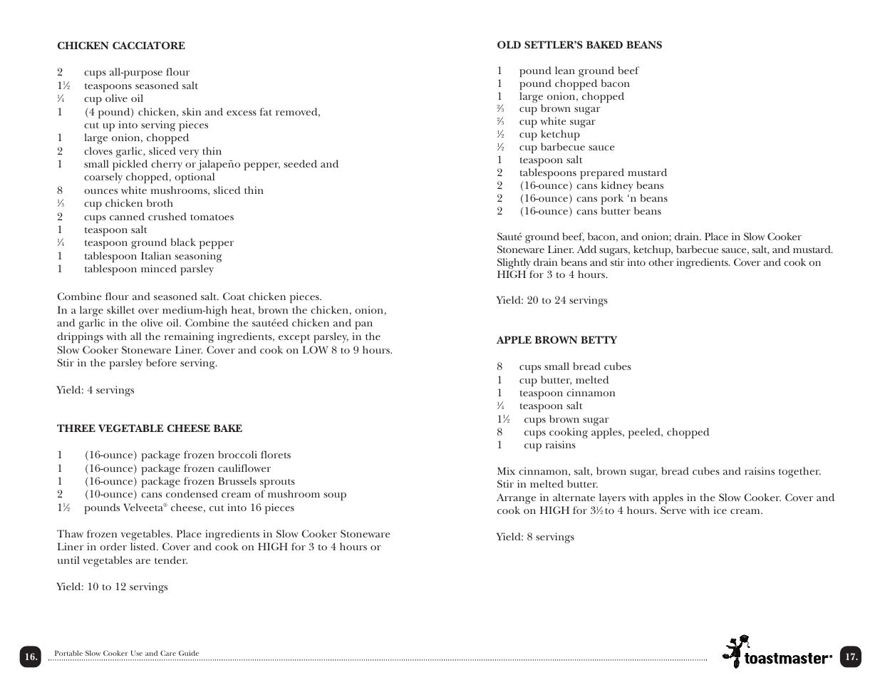 Toastmaster TSC4P User Manual | Page 18 / 24