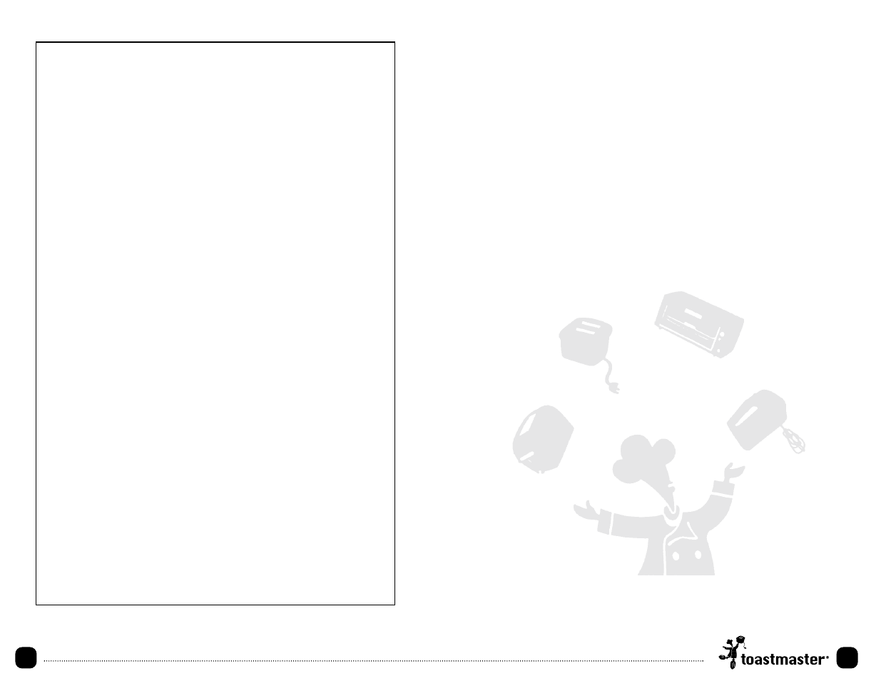Keep dated sales receipts for warranty service | Toastmaster TJK1CAN User Manual | Page 9 / 11