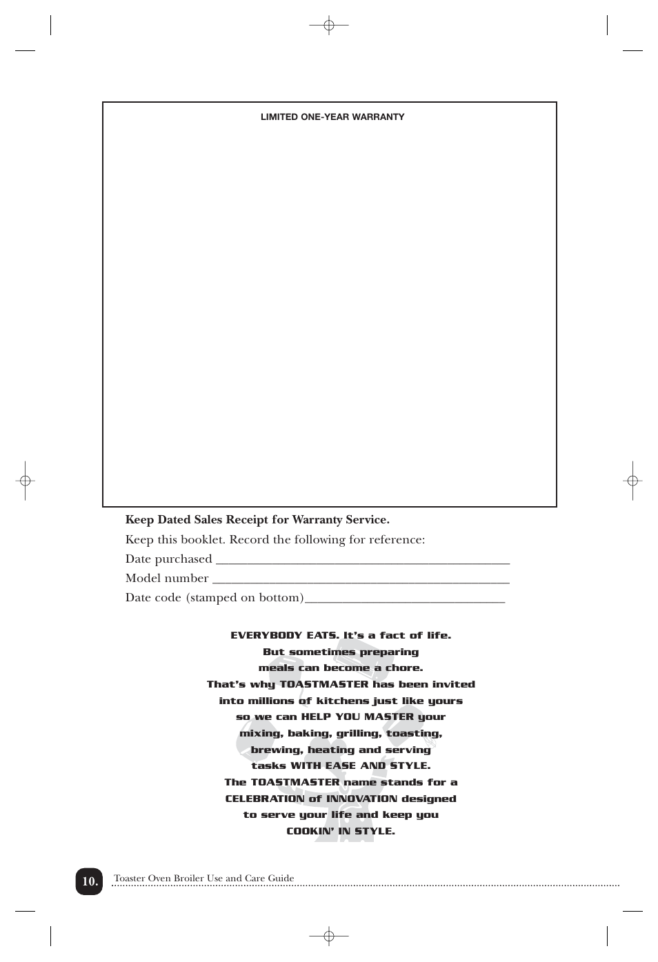 Toastmaster TOV400CAN User Manual | Page 11 / 12
