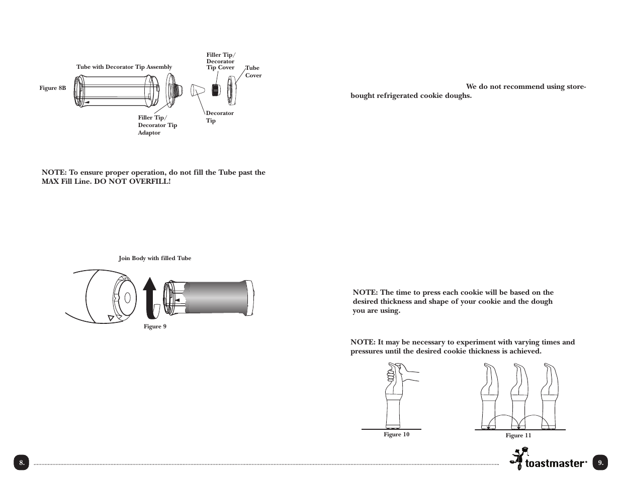 Instructions for making cookies, Assembly instructions, Continued) | Toastmaster TMCKM2SIM User Manual | Page 10 / 30