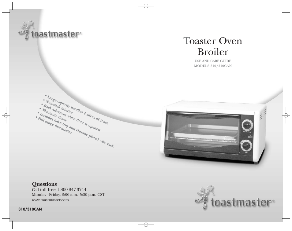 Toaster oven broiler | Toastmaster 310/310CAN User Manual | Page 14 / 14