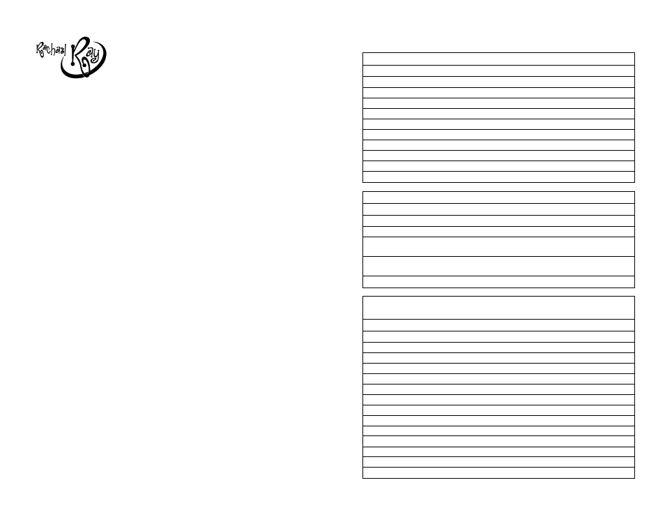 Recipes, Slicing, shredding and chopping guide | Toastmaster RRFP1 User Manual | Page 14 / 24