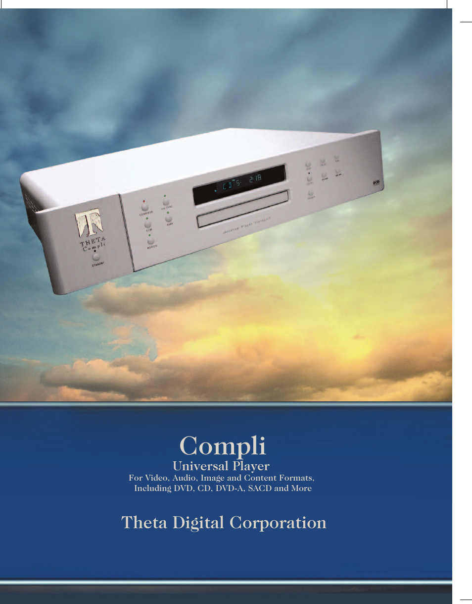 Theta Digital Universal Player Compli User Manual | 1 page