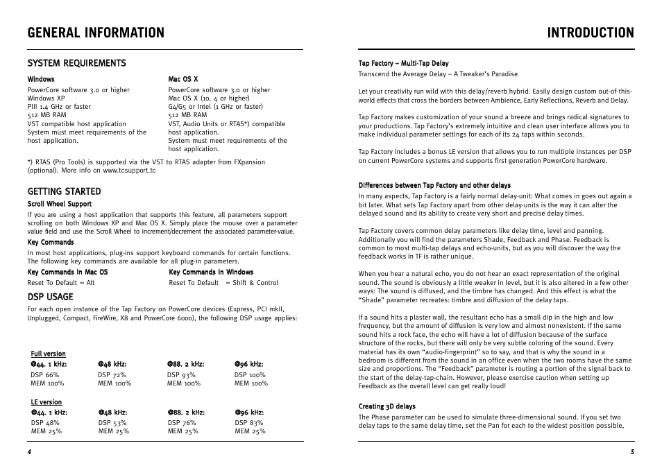 Introduction, General information | TC electronic SDN BHD Tap Factory Multi-Tap Delay User Manual | Page 3 / 12